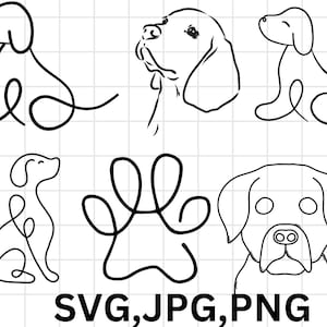 Dog SVG Clipart Bundle\  Breeds\ Digital Line Art & Minimalist Vector Dogs\ SVG Files for Cricut\ Sublimation, Digital Download