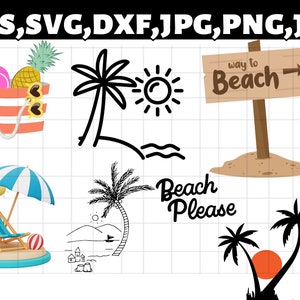 BEACH SVG Bundle\ SUMMER Svg\ Beach Clipart\ Summer cut files for Cricut\ Beach Life Svg