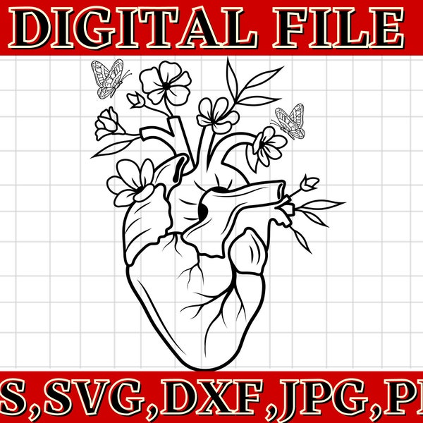 Heart Anatomy svg\ Anatomy svg\ Floral Heart Svg\ Flower Svg\ Love Svg\ Valentines Day\ Flower svg\ Heart Svg Files\ Heart Cut files\ png