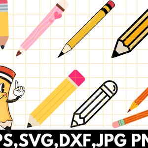 Pencil Svg\ Pencil Png\ Vector Pencil\ School Pencil Svg\ School Svg\ Pencil Clipart\ Pencil Cut File\ Instant Download\ Silhouette