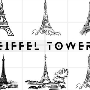 Eiffel Tower SVG\ Paris SVG\ Landmark SVG\ Travel Svg\ Eiffel Tower Clipart\ Stencil\ Cut File\ Eiffel Tower Cricut\ Silhouette\ Vector\ Png
