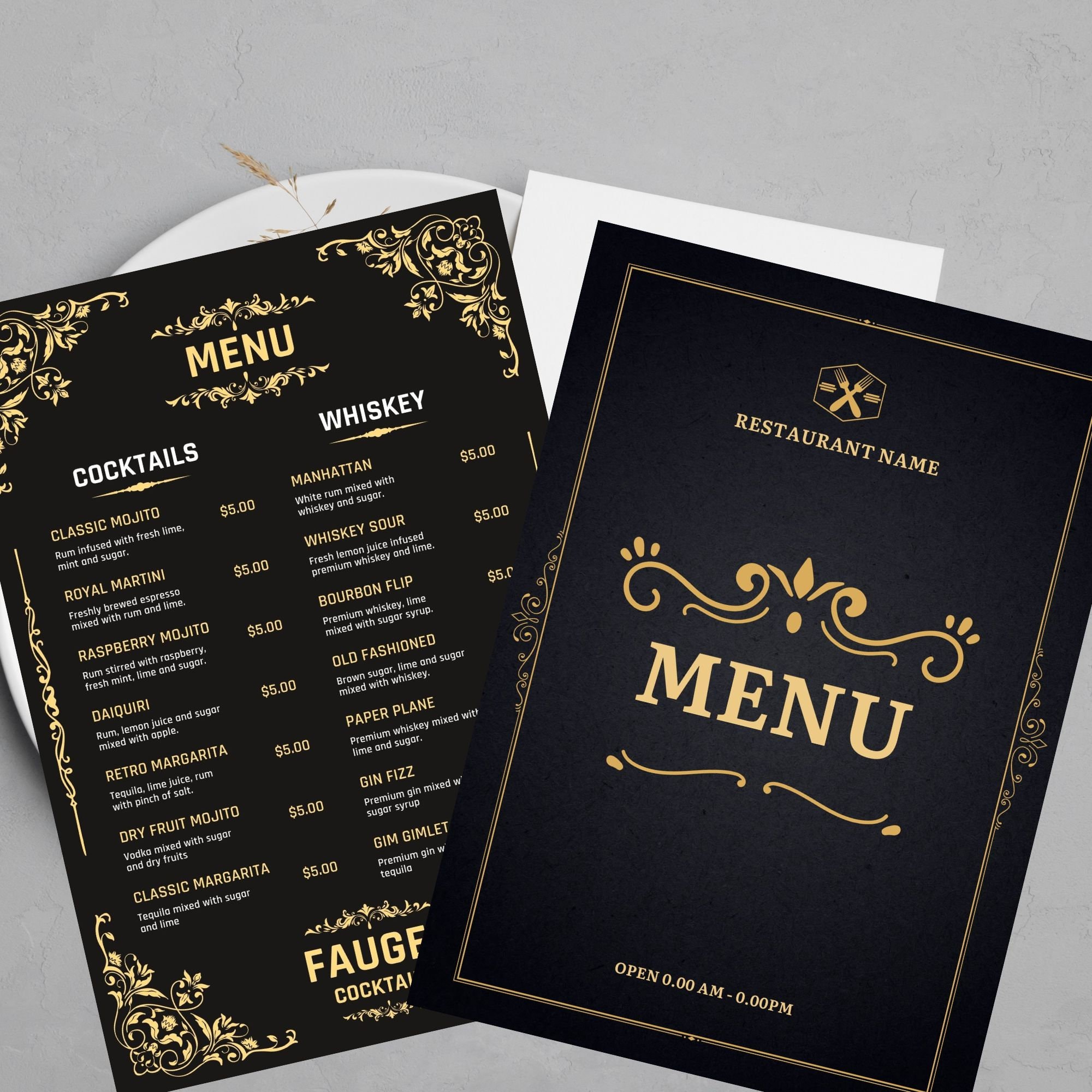 Restaurant Menu Template\ Food Menu Template\ Editable Restaurant Food ...