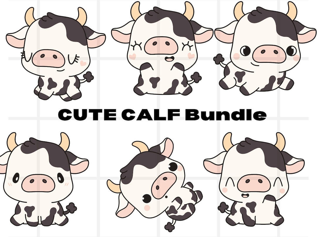 Cute Calf Svg\ Baby Cow Clipart\ Young Cow Cut File\ Farm Animal ...