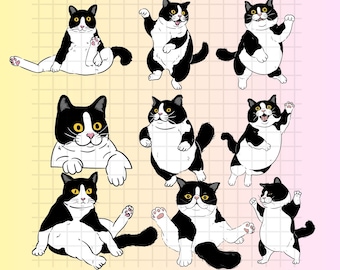 Smokingkatt SVG\ Kattkikar SVG\ Svart katt svg\ Kikarkatt clipart\ Söt katt png\ Randiga kattungar svg\ Päls kattunge svg\ Inhemsk design svg