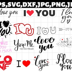 Kocham Cię SVG\ Miłość svg\ Ślubne pliki SVG Cut\ Cyfrowe POBIERANIE