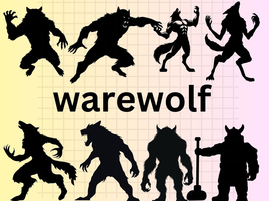 Werewolf SVG\ Scary Werewolf PNG\ Werewolf Howling Clipart\ Hand Drawn ...
