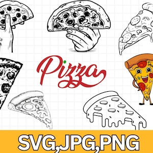 Pizza Slice SVG\ Clip Art Cut File Silhouette\ png jpg\ Instant Digital Download