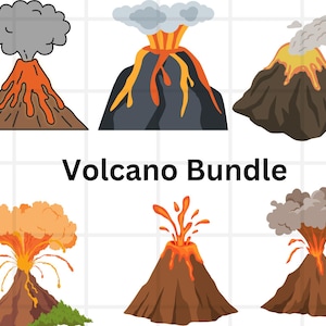 Volcano Clipart SVG Cut File\ Lava Svg\ Smoke Svg\ Mountian Svg\ Bundle\ Png