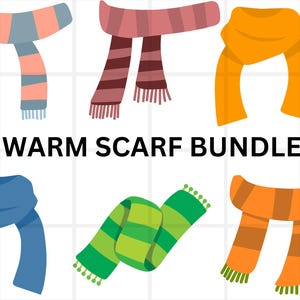 Colorful Scarf Bundle Cut File svg\ png\ for Cutting Machine\ Autumn Clipart\ Fall Printable