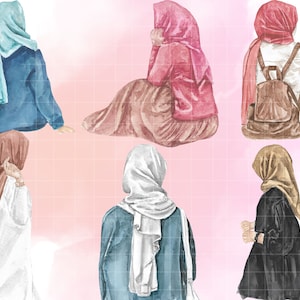 Muslim Hijabi Girl\ Islamic Digital Planner Sticker\ Cute Kids\ Muslim Kid\ Beautiful Girl With Hijab\ Hijabi Girl PNG SVG File Islamic