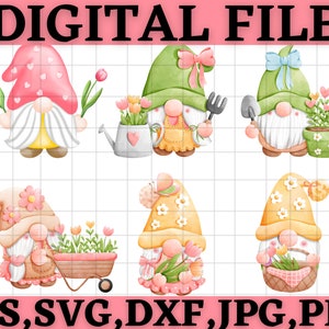 Spring Gnome svg\ Garden Gnomes Svg\ Daisy Spring Gnomes Svg\ Gnomes Bundle svg\ Gnome svg\ Gnome Cut File\ Cut Files\ svg png pdf