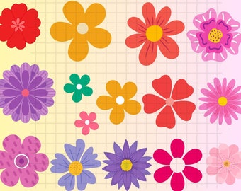 Flower SVG Bundle\ Flower Cut File\ Flowers Svg\ Spring Svg\ Flower Silhouette Clipart\ Instant Download