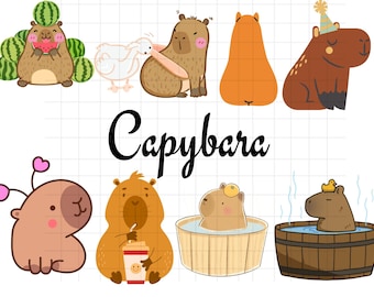気まぐれなカピバラのクリップアート\ 楽しくて遊び心のあるペット\ SVG\ PNG\ 即時ダウンロード!