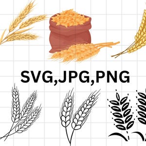 Wheat Svg Bundle\ Wheat Svg\ Grain Svg\ Wheat Silhouette\ Wheat Clipart\ Wheat Vector\ Wheat Cut Files, Grain Clipart\ Wheat Png