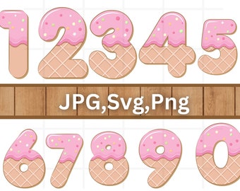 Ice Cream Numbers SVG\ Ice Cream Birthday\ Ice Cream Bundle SVG