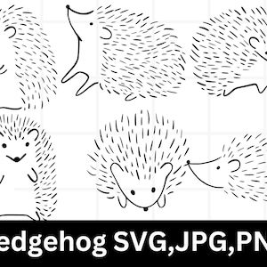 Pacote SVG de ouriço\ Ouriço dormindo PNG\ Ouriço com clipart de flor\ Imagens de ouriço desenhadas à mão para impressão e gravação
