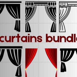 Curtains svg\ curtains png\ curtains clipart\ curtains cut file\ curtains vector\ furniture svg\ furniture decal\ home decor svg\