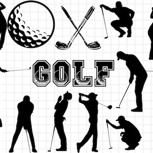 Ensemble de SVG de golf\ SVG de monogramme de golf\ SVG de monogramme divisé\ cadre de nom de golf\ fichiers de coupe de SVG de balle de golf pour Cricut