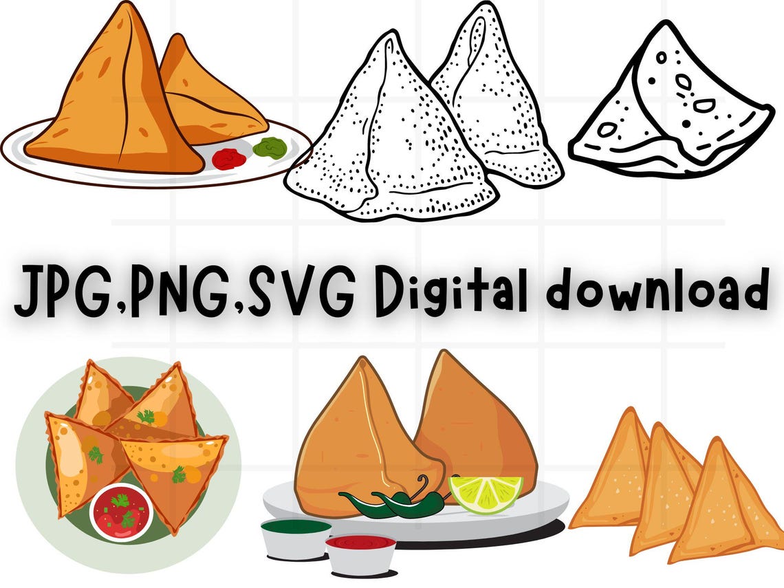 Samosas SVG\ Samosa png\ Samosa vector\ Samosa illustration\ Samosa ...