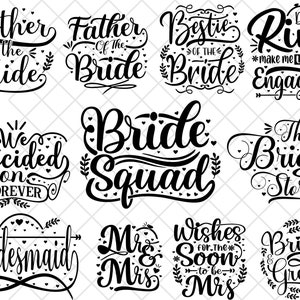 Bridal Party SVG Bundle\ Bachelorette Party Svg\ Bridal Shower Svg\ Hen Party Svg\ Wedding Svg\ Bride Team Svg\ Girls Trip\ Bridesmaids Gift