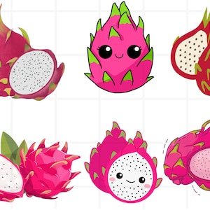 Clipart di frutto del drago\Acquerello di frutta Pitaya gialla Clip Art\Adesivo di cibo esotico Design per tazza e maglietta\Download digitale\Stampabile PNG SVG