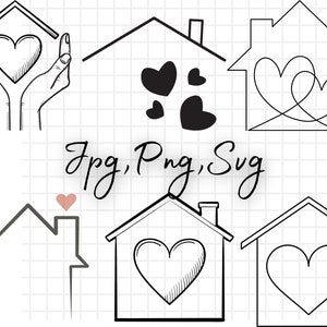 Pacchetto Svg Little House\ Roof House Svg\ House Outline SVG\ Casa floreale SVG\ Tiny House Svg\ Casa scandinava SVG\ file di taglio per cricut