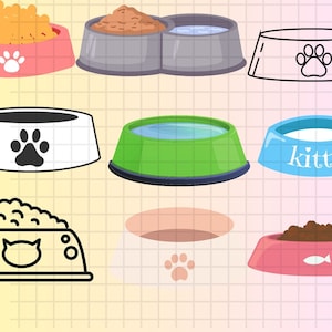 Cat Bowl SVG Bundle\ Archivos SVG para Cricut\ Cat Food SVG\ Cat Bowls SVG\ Cat Clipart\ Pet Clipart\ Crazy Cat Lady Svg\ Dog Owner Svg