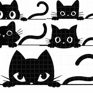 "Spähende Katze SVG-Bundle" ""Silhouette"""