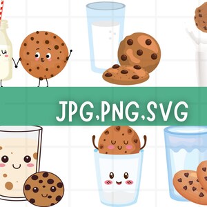 Milch Kekse SVG, Clipart, Schneidedatei, Essen und Trinken, geschnitten Datei, Schneidedatei für Silhouette, Instant Download