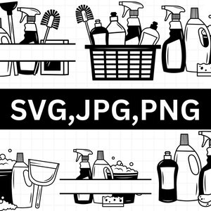 Cleaning products svg\ sponge svg\ bucket svg\ cleaning clipart\ cleaning supplies svg\ cleaning supplies clipart\ housekeeping svg\ cricut