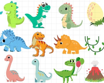 Baby Dino SVG Bundle\T-rex Brontosaurus Stegosaurus\Triceratops Pterodactyl layered\ cut file Baby Toddler\ Silhouette Cricut Vinyl Clip Art