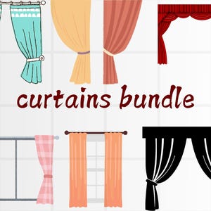 Curtains svg\ curtains png\ curtains clipart\ curtains cut file\ curtains vector\ furniture svg\ furniture decal\ home decor svg