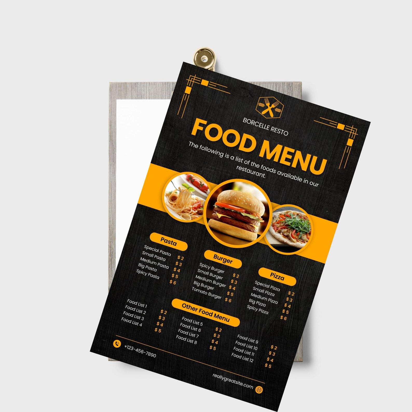 Restaurant Menu Template\ Food Menu Template\ Editable Restaurant Food ...