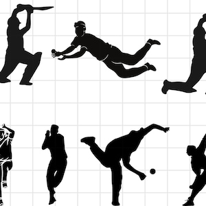 Cricket Silhouette Pack\ Cricket SVG\ PSL\ Cricke\ Cricket bat\ Cricket Player\ Cricket Vector\ Cricketer\ Cricket Shape\ Digital Download