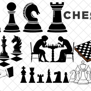 Jeu d&#39;échecs svg cricut\ échecs png bundle\ usage commercial gratuit\ échecs svg\ pièces d&#39;échecs svg\ chessmen clipart\ pièces d&#39;échecs clipart