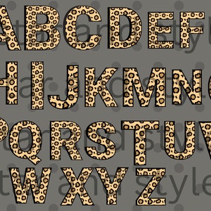 Alfabeto con estampado de leopardo svg, Alfabeto con patrón de leopardo SVG Paquete Letras de leopardo SVG Letras de leopardo SVG, Patrón de leopardo svg Alfabeto svg