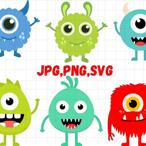 Monster Clipart\ Monster PNG\ Cute Monster PNG\ Monster Party Characters\ Sublimation\ Monster Party\ Monster Sublimation\ Instant Download