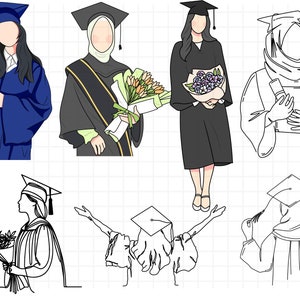 Diplômé Silhouette \ Graduation coupe fichier \ remise des diplômes Design SVG \ diplômé fille silhouette remise des diplômes 2024 svg \ graduation cap \ graduation clipart