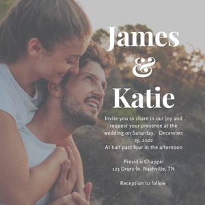 Faire-part de mariage moderne, Faire-part de mariage mignon, Faire-part de mariage papier cartonné, Téléchargement numérique, Projet de mariage bricolage, Invitation de couples mignons