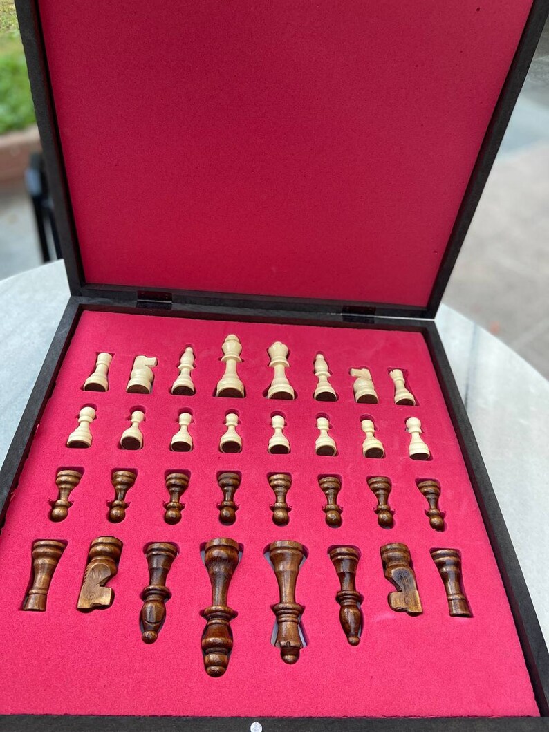 Wooden Chess Set With Chess Pieces Personalized Gifts for Dad Etsy