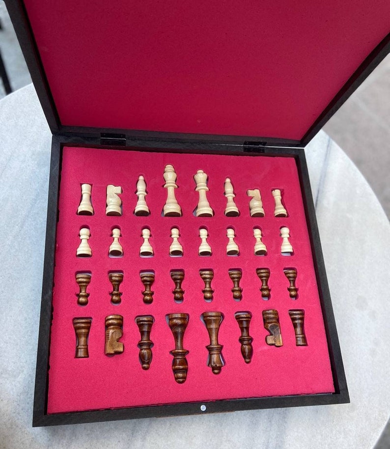 Wooden Chess Set With Chess Pieces Personalized Gifts for Dad Etsy