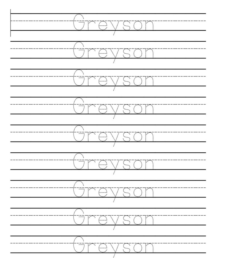 4 Kinder Prep Handwriting Pages. Custom Name Page, Handwriting Practice ...