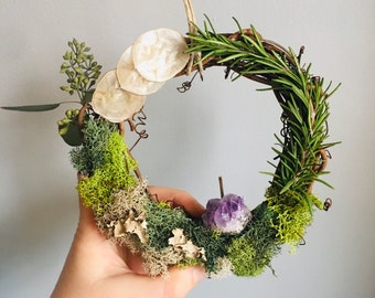 Mini Wreath / Moss Wreath / Dried Floral Wreath