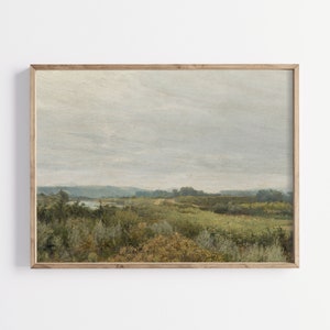 Muted Desert Landscape Vintage Oil Painting | Southwestern Wall Art | Desert Art | European Landscape Antique Print | Modern Boho Wall Art