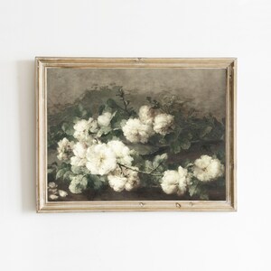 Bloemenstillevenschilderij | Frans antiek olieverfschilderij | Parijse kunst aan de muur Victoriaans schilderij | Cottage Core Decor Vintage Botanische Print