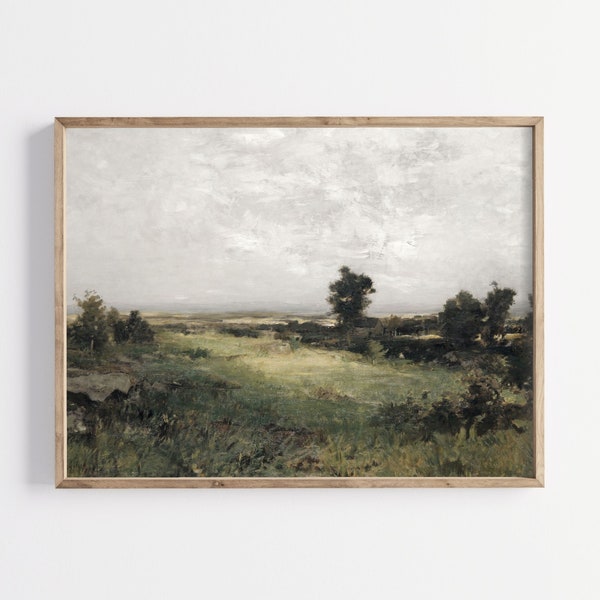 peinture de paysage vintage | Impression de paysage de campagne | Impression de pays rustique | Art mural de mauvaise humeur | Peinture de salon | Art mural imprimable