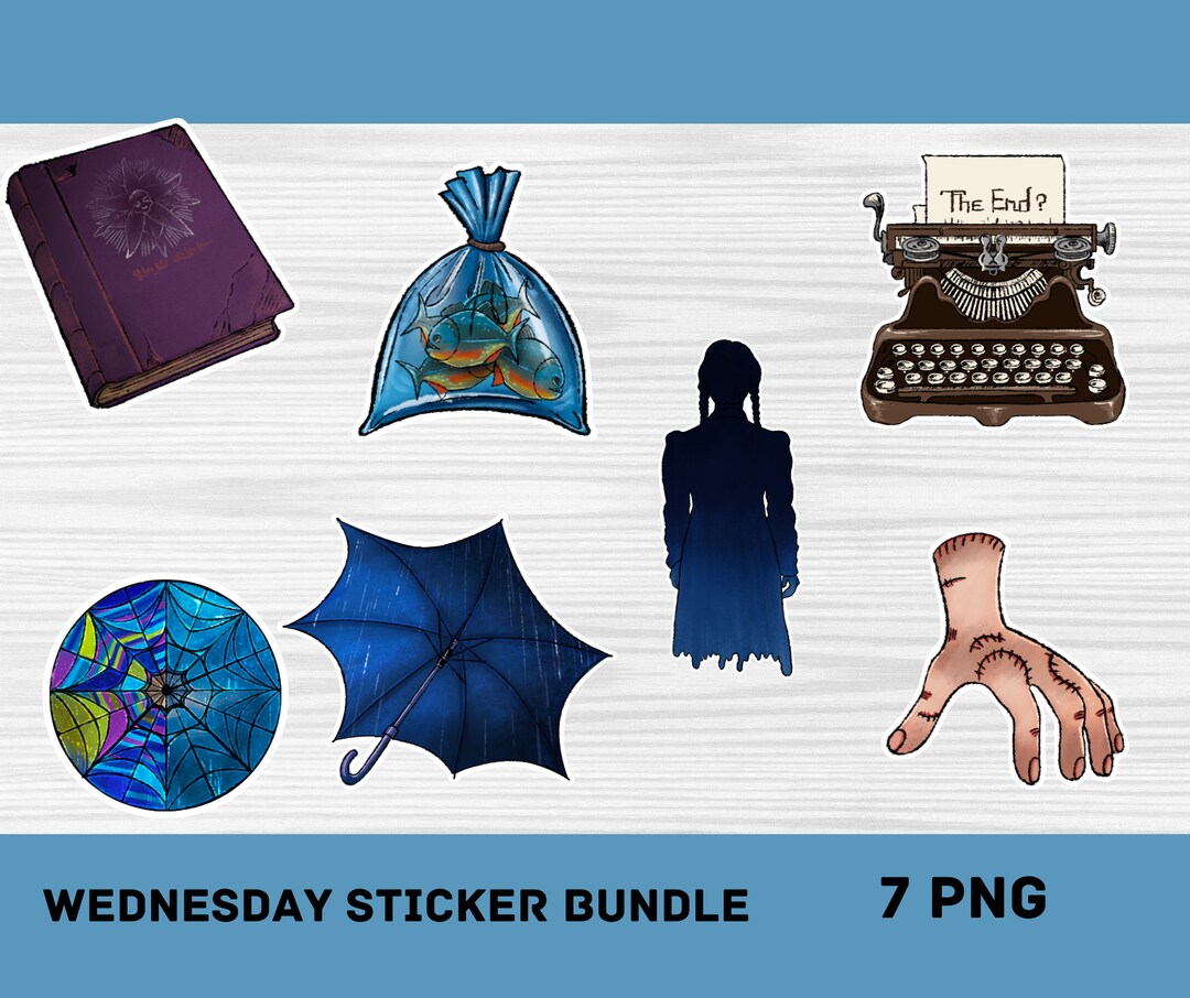 Wednesday Sticker Note Wednesday Sticker Bundle Creepy Sticker Design for Laptop - Etsy