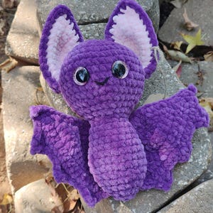 Super Soft Bat Plushie - Squishy Bat Plush- Purple Bat Plush - Small Bat Stuffed Animal
