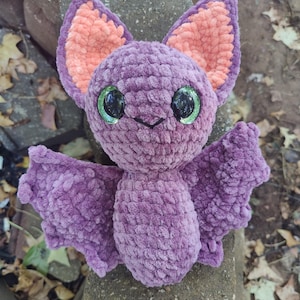 Super Soft Bat Plushie - Squishy Bat Plush- Purple Bat Plush - Large Bat Stuffed Animal