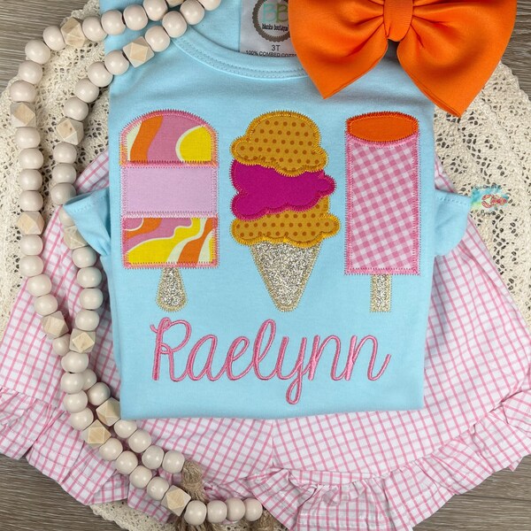 Ice Cream Embroidered Dress Etsy